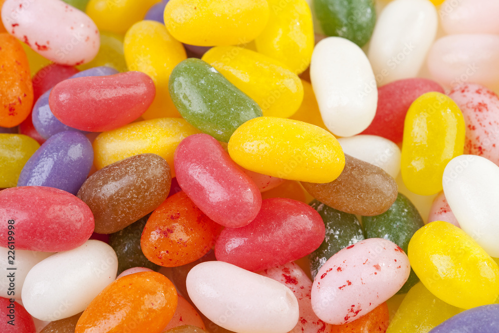 Jelly beans candy in closeup