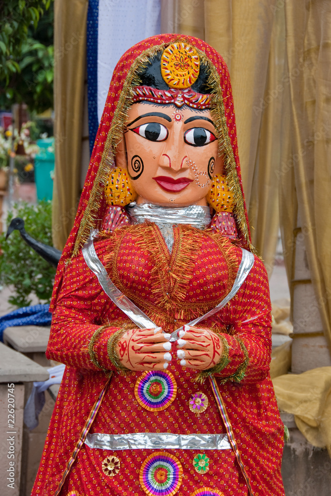 wooden puppet fron Rajasthan, India - Queen