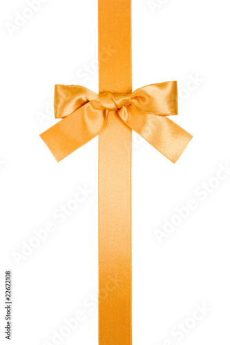 golden vertical ribbon with bow
