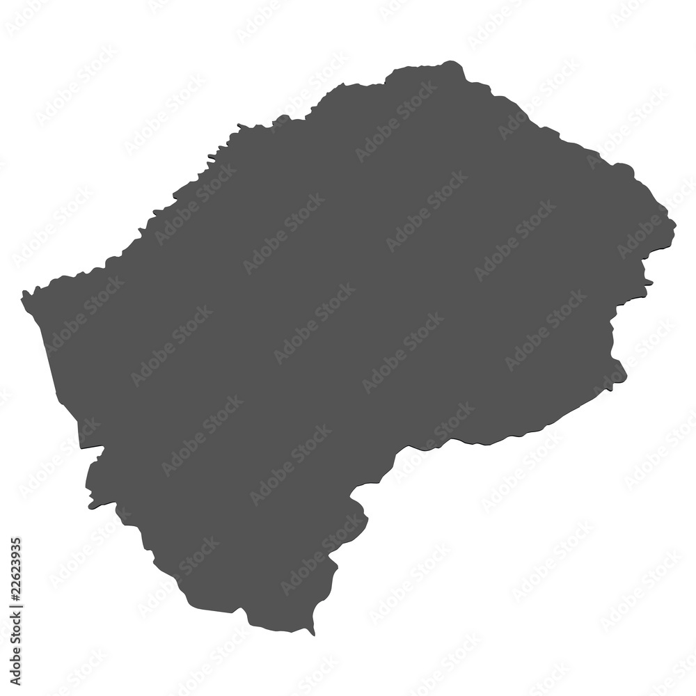 Karte von Lesotho - freigestellt