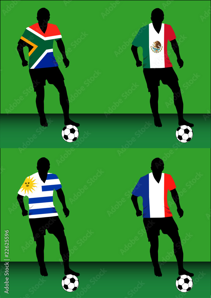 Fototapeta premium Soccer players - GroupA
