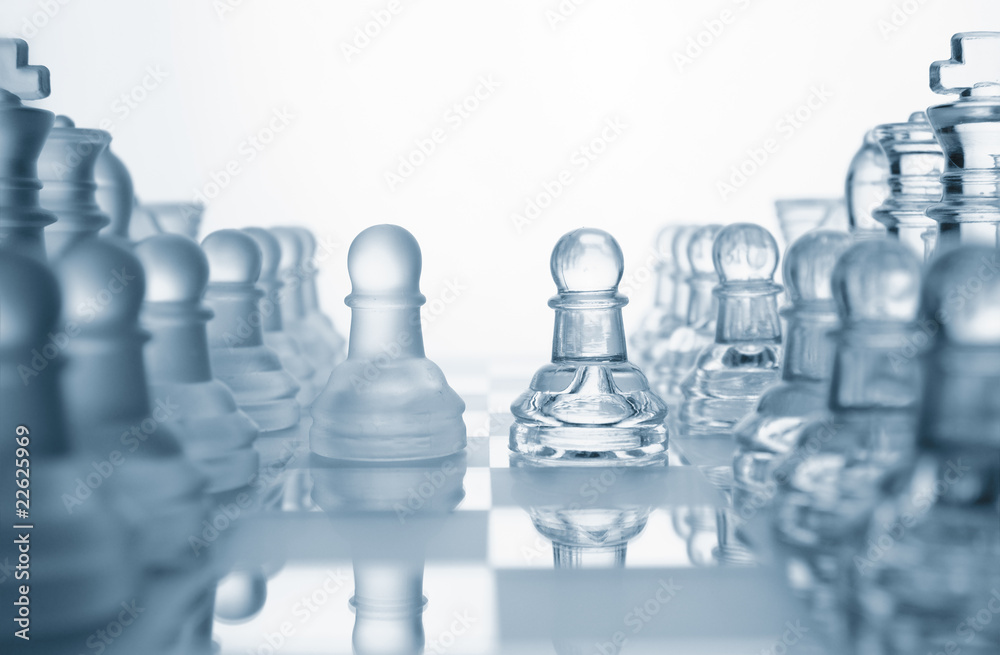 transparent glass chess isolated on white transparent glass chess isolated on white