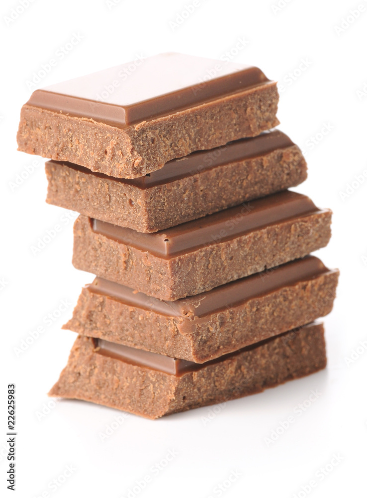 chocolate bars stack isolated on white chocolate bars stack isolated on white