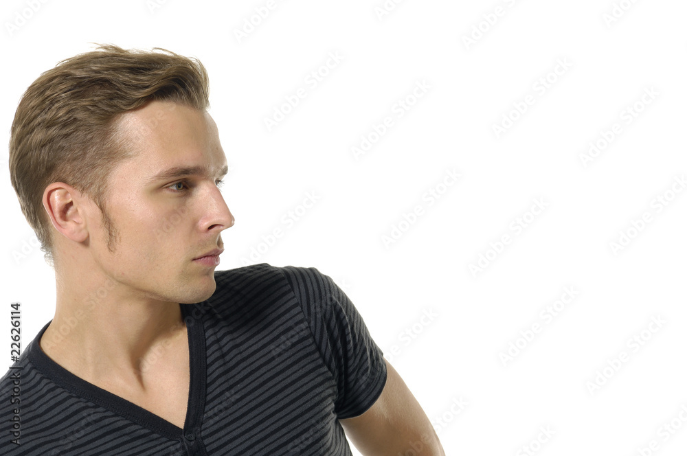 Close-up portrait of young serious man Close-up portrait of young serious man