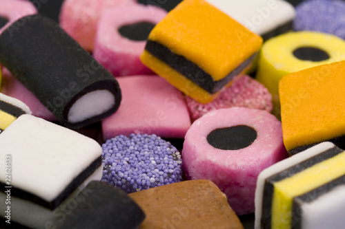 macro of liqurice allsorts photo