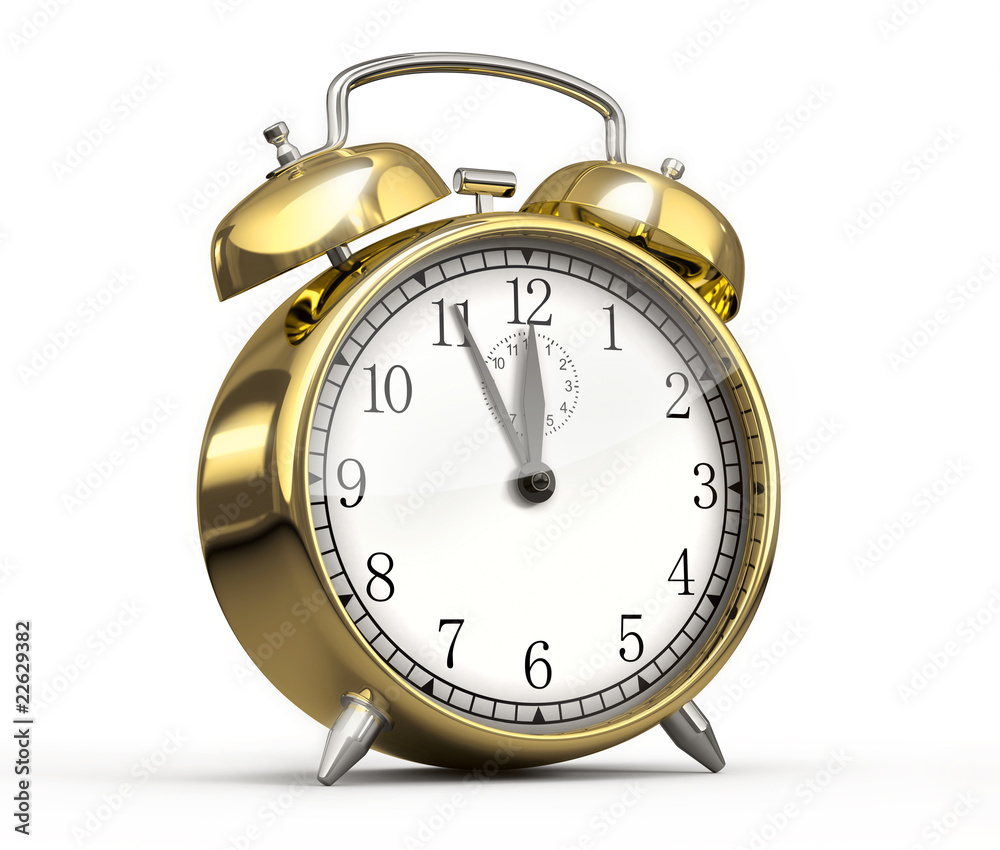 Golden alarm clock Golden alarm clock