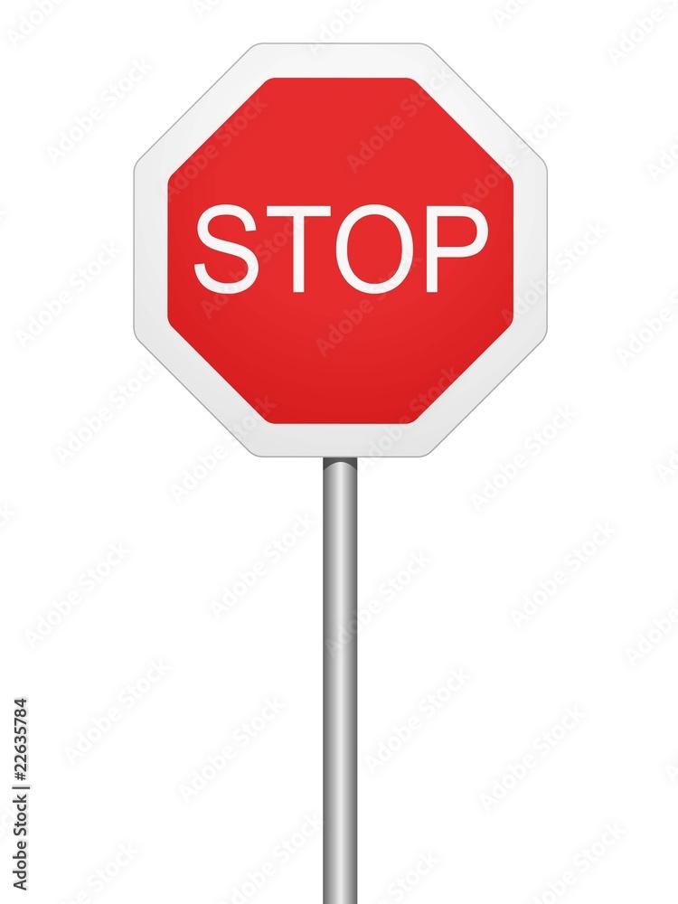 Panneau de signalisation octogonal stop