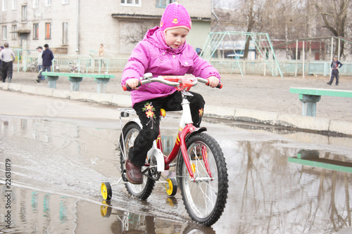 Принти на полотні girl on a bicycle