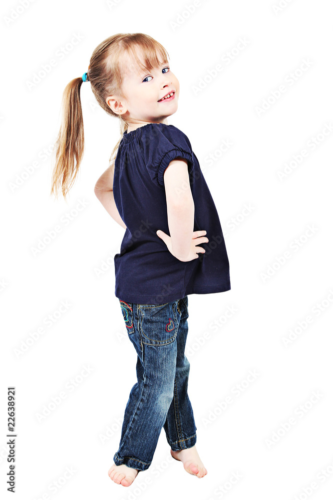 Adorable little girl isolated on white background Adorable little girl isolated on white background