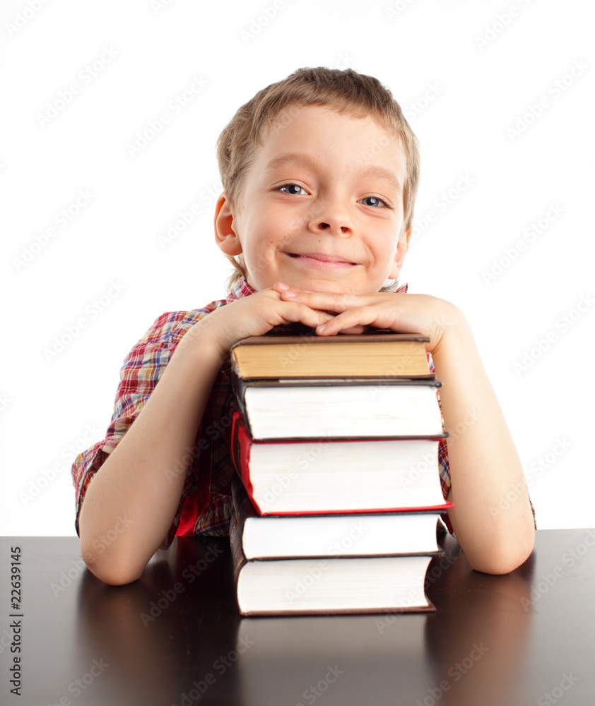 Schoolboy with books