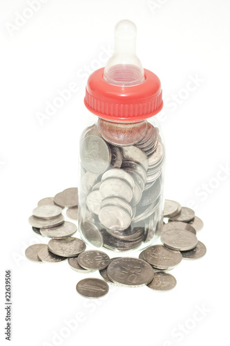 Malaysia Coins in Baby Bottle