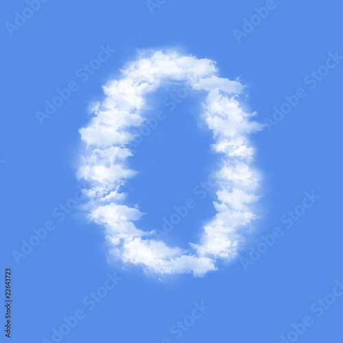clouds in shape of figure zero