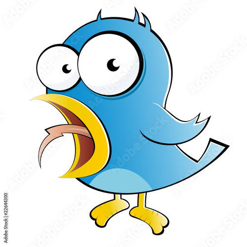 blauer vogel cartoon lustig zwitschern