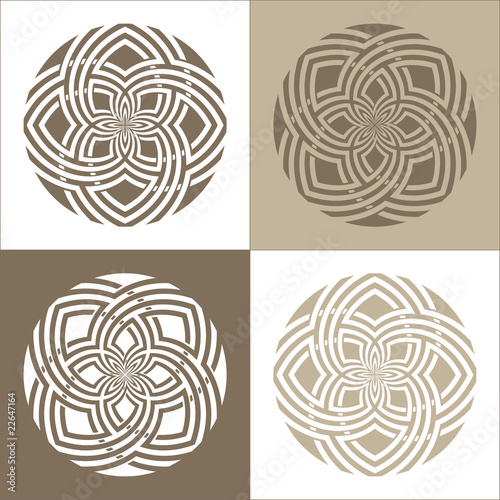 Four variations of a vector design.