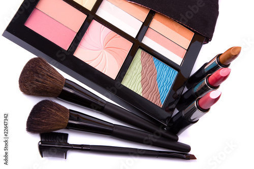 Brushes to make-up and eye shadow photo