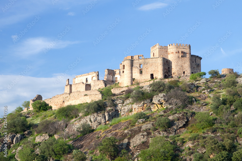 Beautiful landscape with a castle on a hill