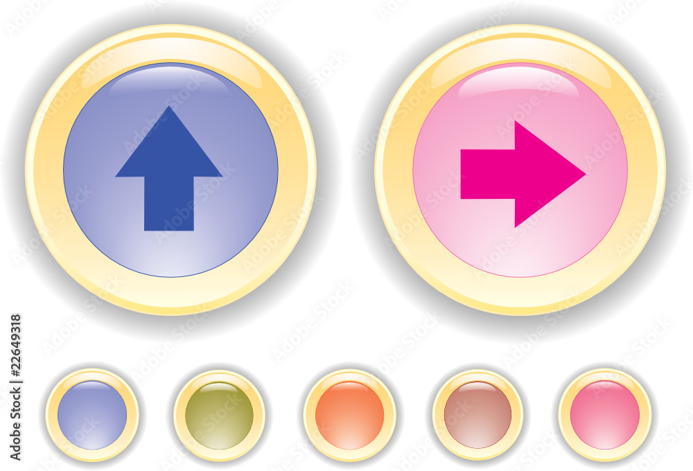 Vector collection buttons with arrow icon Vector collection buttons with arrow icon