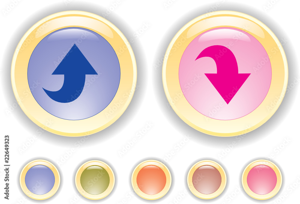 Vector collection buttons with arrow icon Vector collection buttons with arrow icon