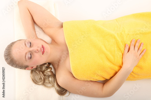 Foto liegen im Handtuch