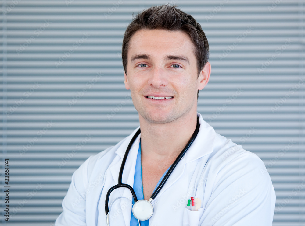 Portrait of a charismatic male doctor looking at the camera Portrait of a charismatic male doctor looking at the camera