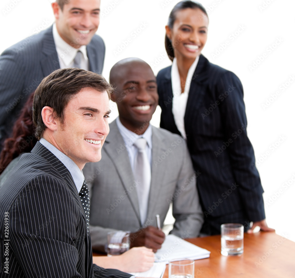 Confident multi-ethnic business people in a meeting Confident multi-ethnic business people in a meeting