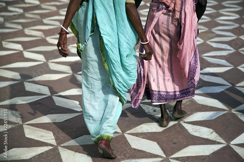 people walking around the Taj Mahal in Agra,India.