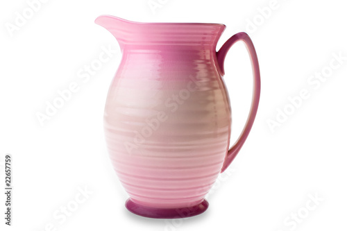 Isolated Pink clay  jug photo