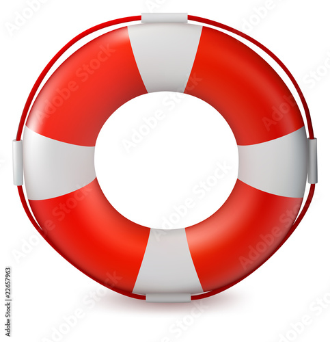 Lifebuoy isolated on white background
