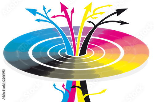 Ellipse et vecteur des couleurs d'impression