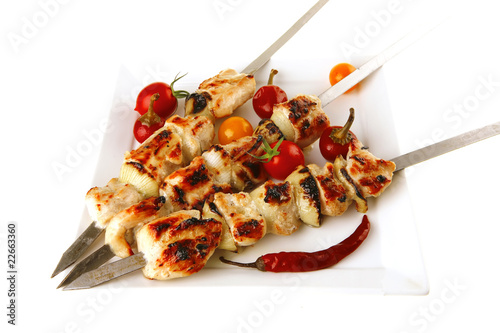 grilled chicken shish kebab