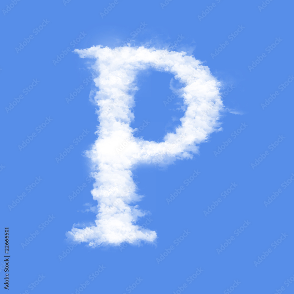 Clouds in shape of the letter P Stock Illustration | Adobe Stock