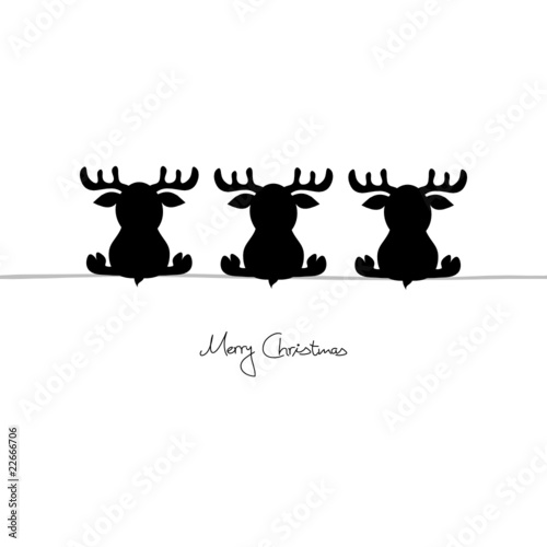 3 Sitting Reindeers