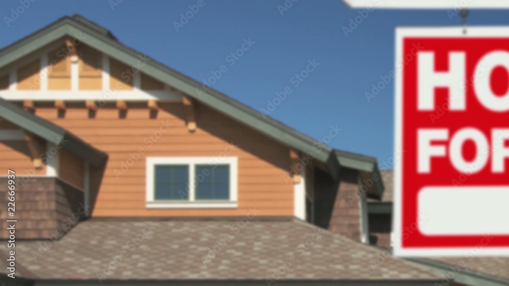 Panning Home For Sale Real Estate Sign in 1080 HD Panning Home For Sale Real Estate Sign in 1080 HD