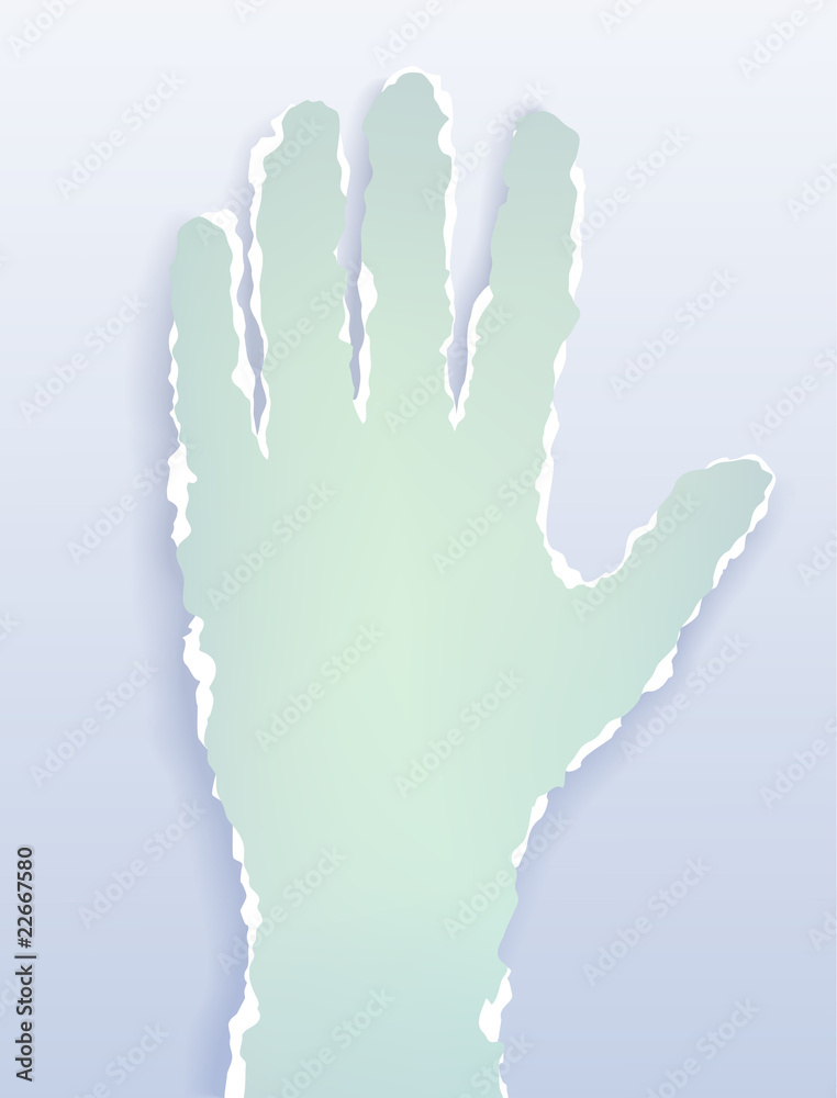 Hand made of torn paper, vector illustration Hand made of torn paper, vector illustration