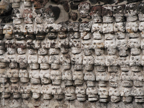 Konstfotografi Wall of stone skulls