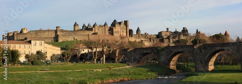 Vista panoramica de la ciudad de Carcassonne, Francia
