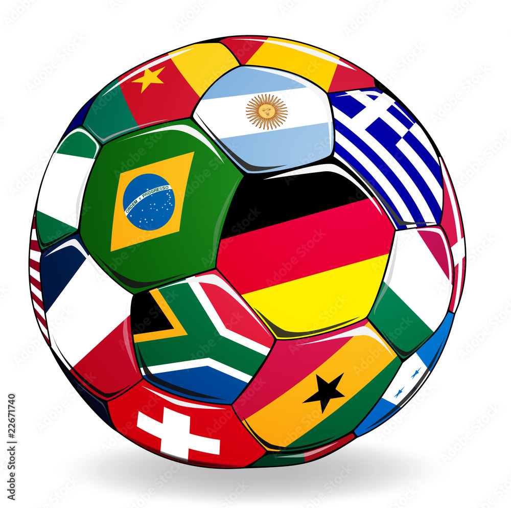 Fototapeta premium Fussball Ball Sport Flaggen