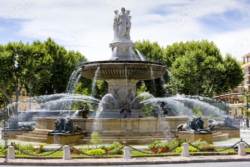 fountain at La Rotonde, Aix-en-Provence, Provence, France