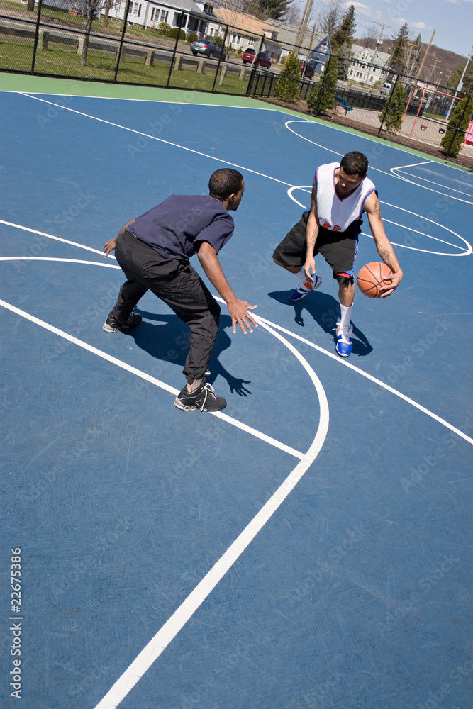 Guys Playing Basketball