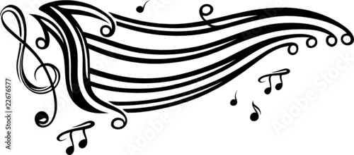 Musik, Musiknote, Noten, Notenschlüssel, schwarz