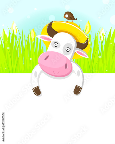 Banner with cutie cow