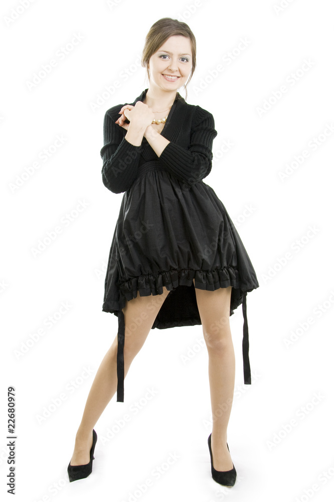 Successful woman in a black dress. Successful woman in a black dress.