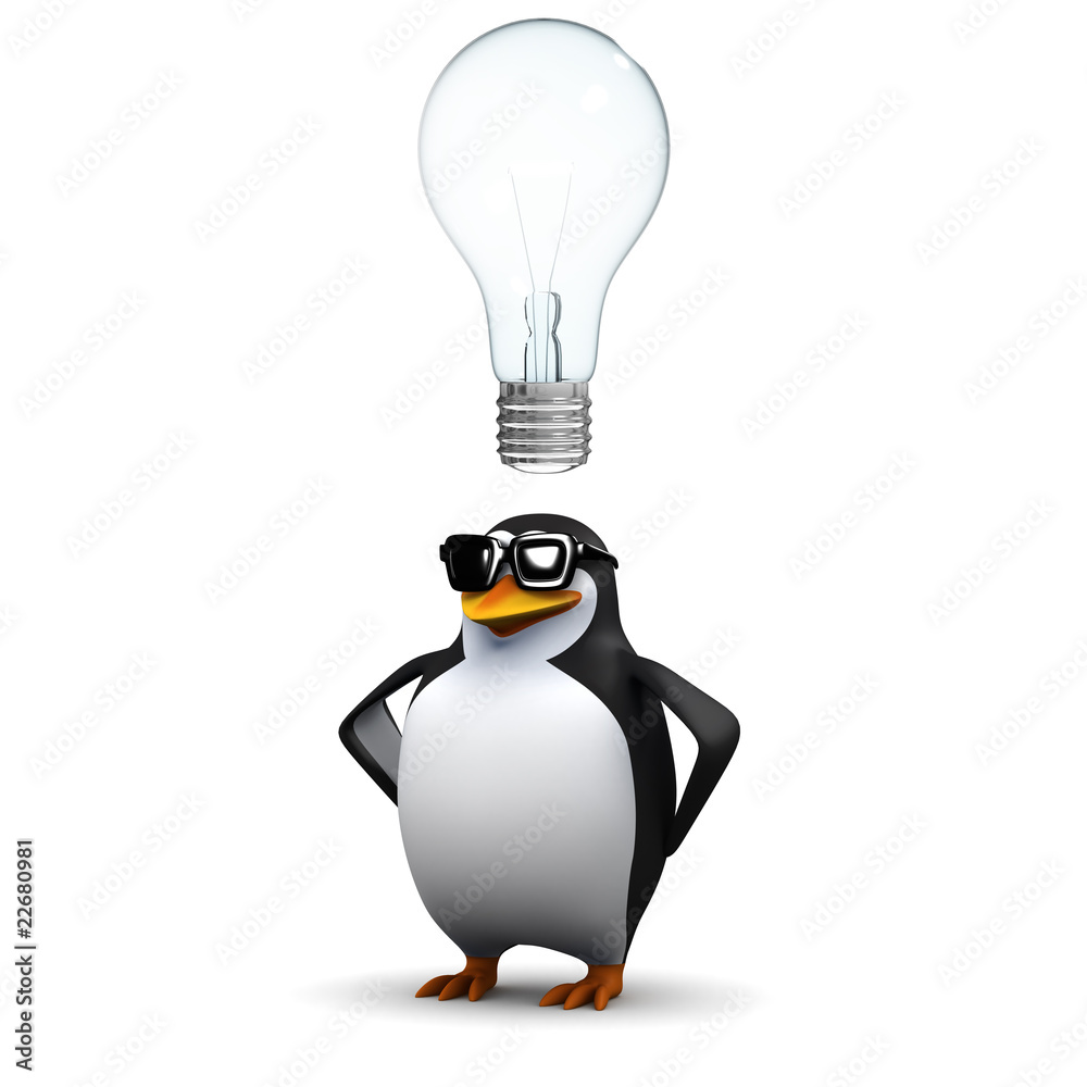 Fototapeta premium 3d Penguins bright idea