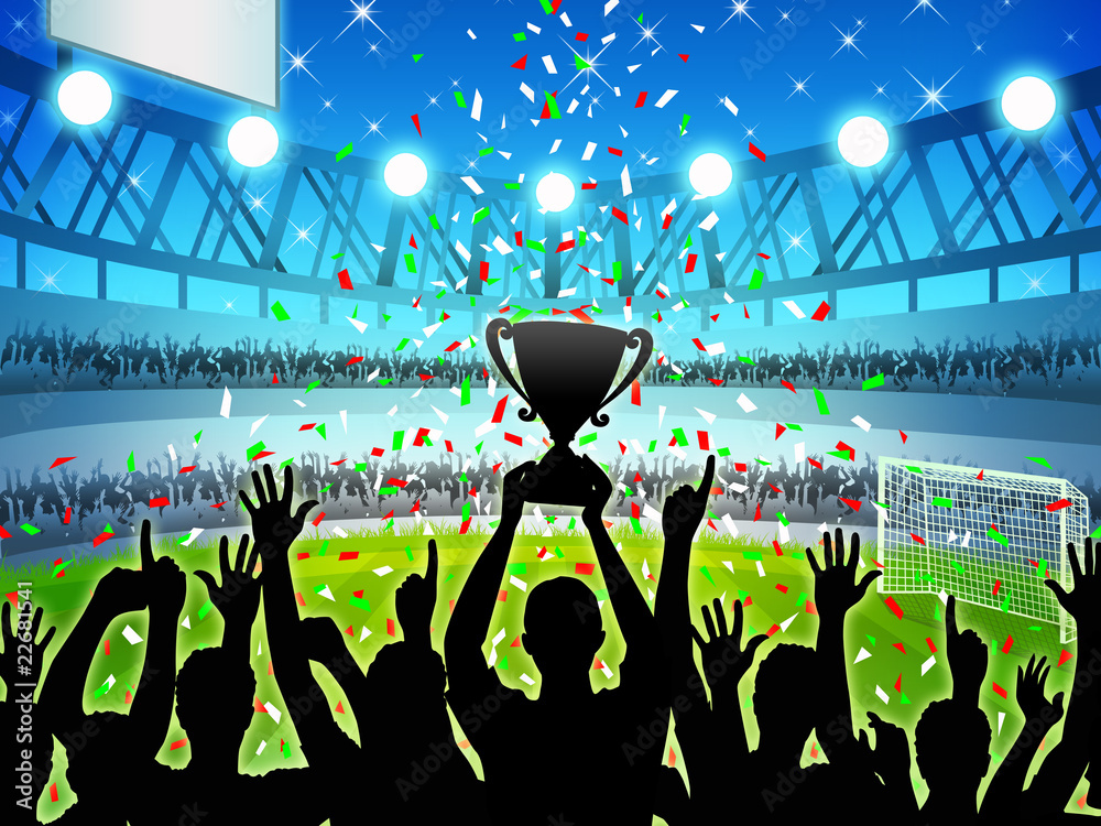 Football winners with trophy (set 1) Stock Illustration Adobe Stock