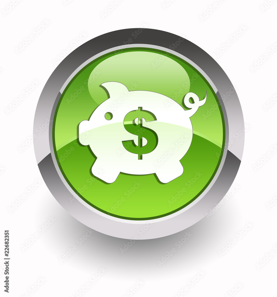 ''Money box with dollar symbol'' glossy icon ''Money box with dollar symbol'' glossy icon