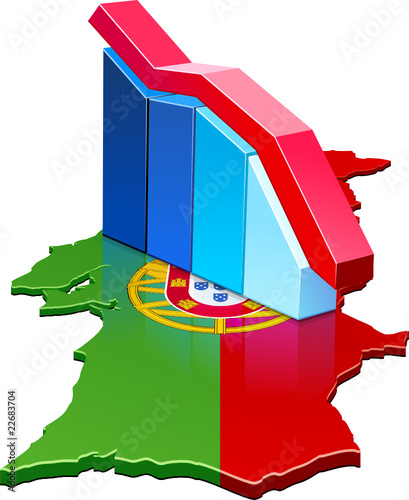 Statistiques du Portugal à la baisse (détouré)