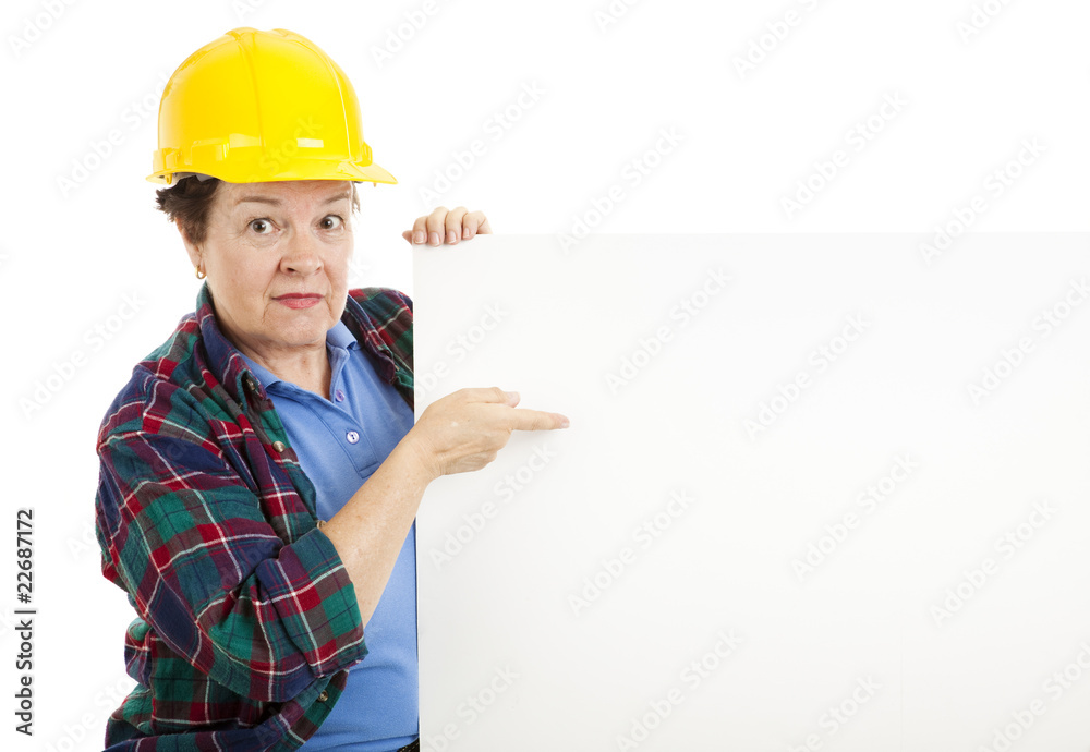 Construction Worker with Message Construction Worker with Message