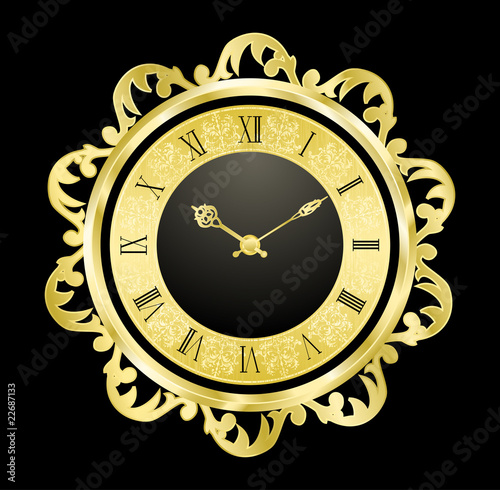 Vintage golden clock