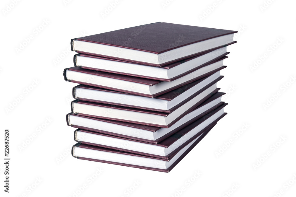 A large stack of books A large stack of books