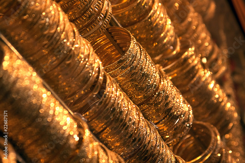Canvas Print Goldschmuck im Goldsouk von Dubai